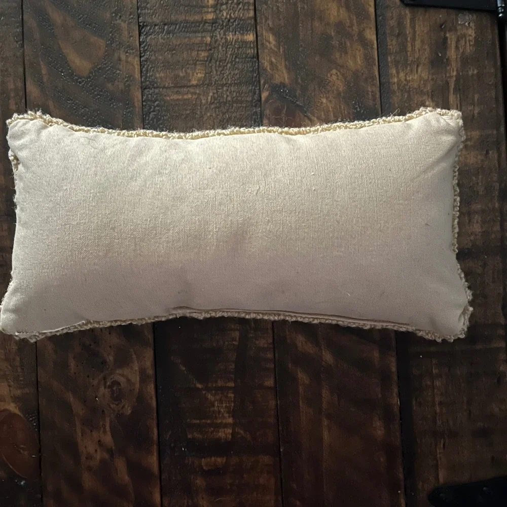 Christmas Red Truck‎ Hooked Wool Lumbar Pillow Holiday Decor Farmhouse Accent
